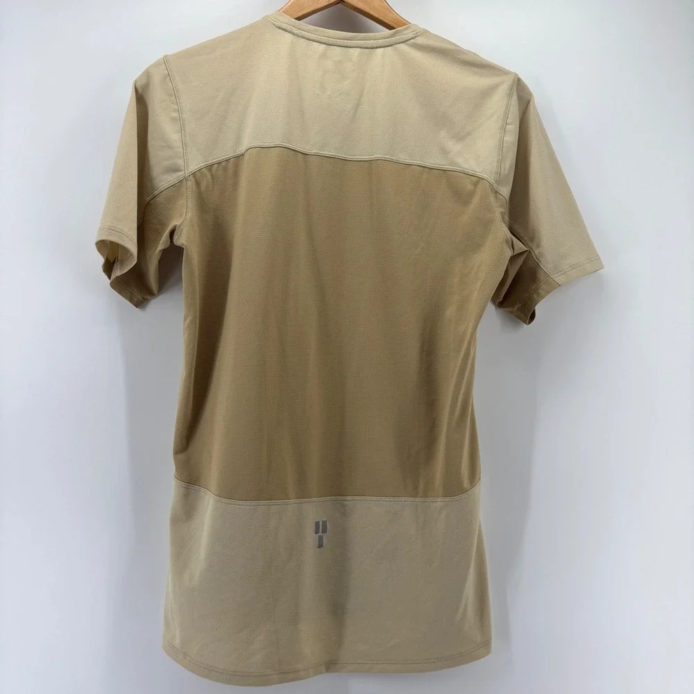 The North Face FlashDry Shirt Mens Small Tan Performance Hiking Training Tee